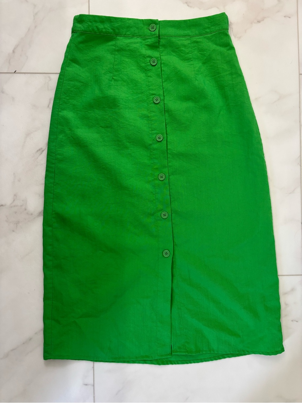 HYFVE Bright Green Button-Front Midi Skirt